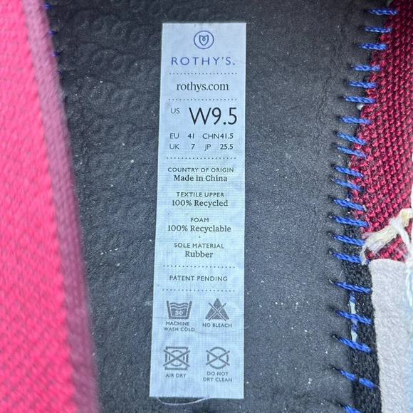 Rothy's Wine The Original Sneaker Slip on Shoes Size 9.5 - Picture 7 of 7